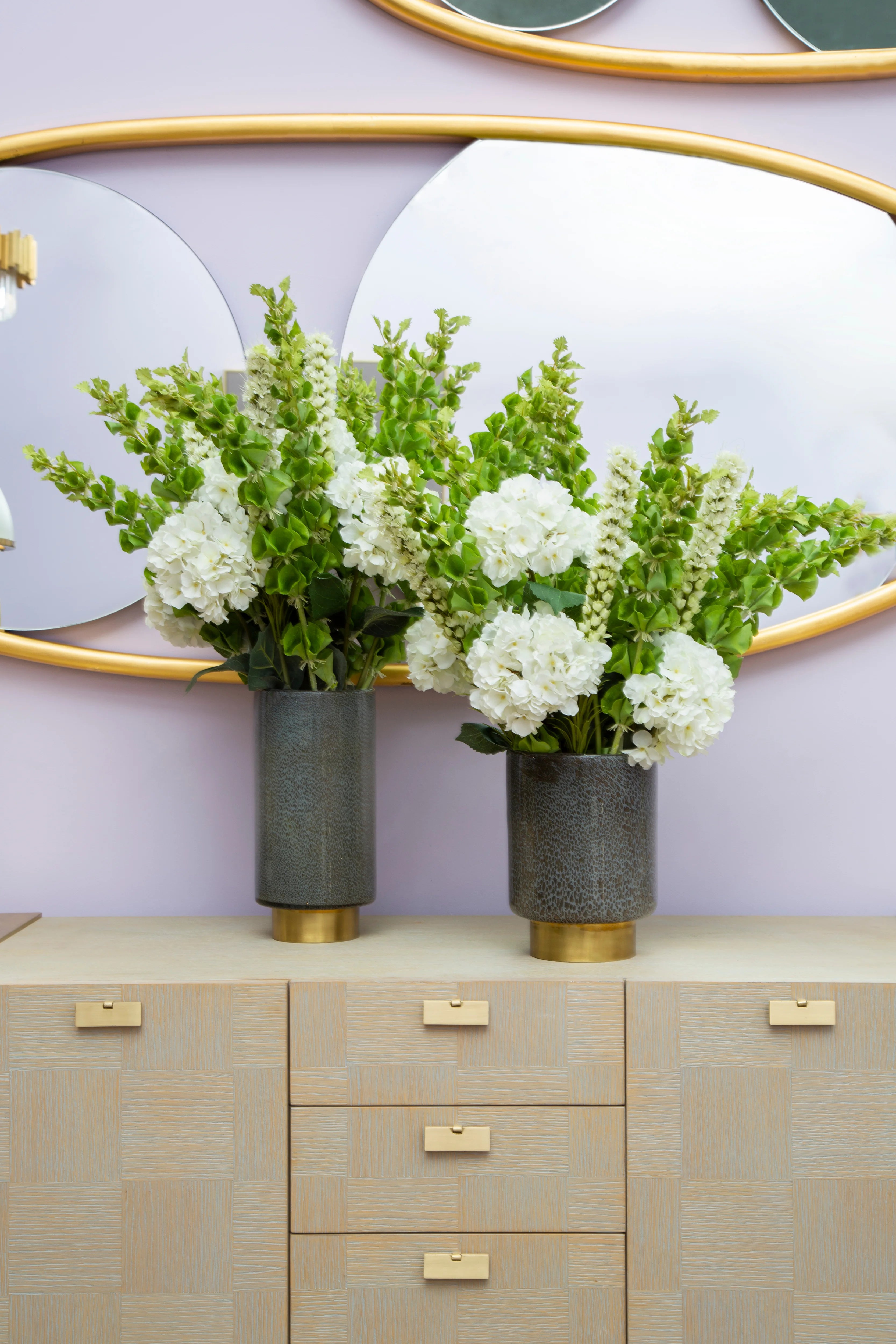 Akola Speckled Grey Class & Gold Vase | Large